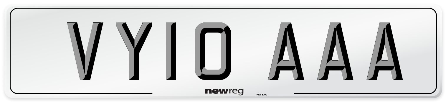 VY10 AAA Number Plate from New Reg